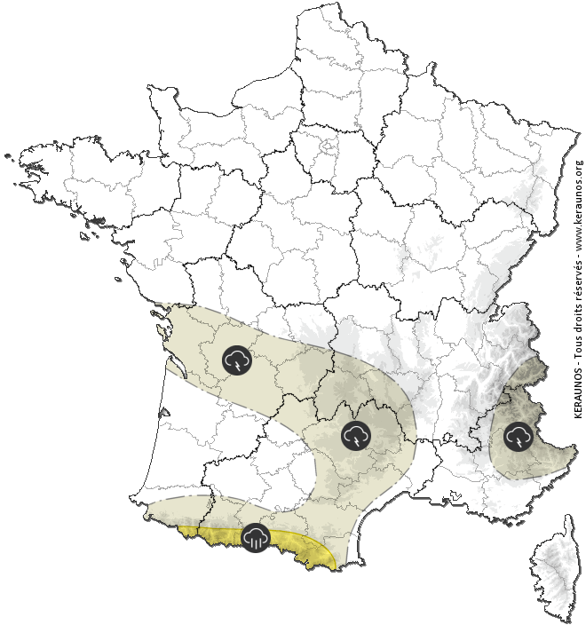 Carte de prévision des orages