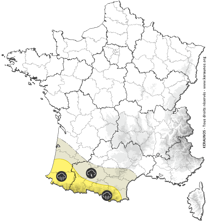 Carte de prévision des orages