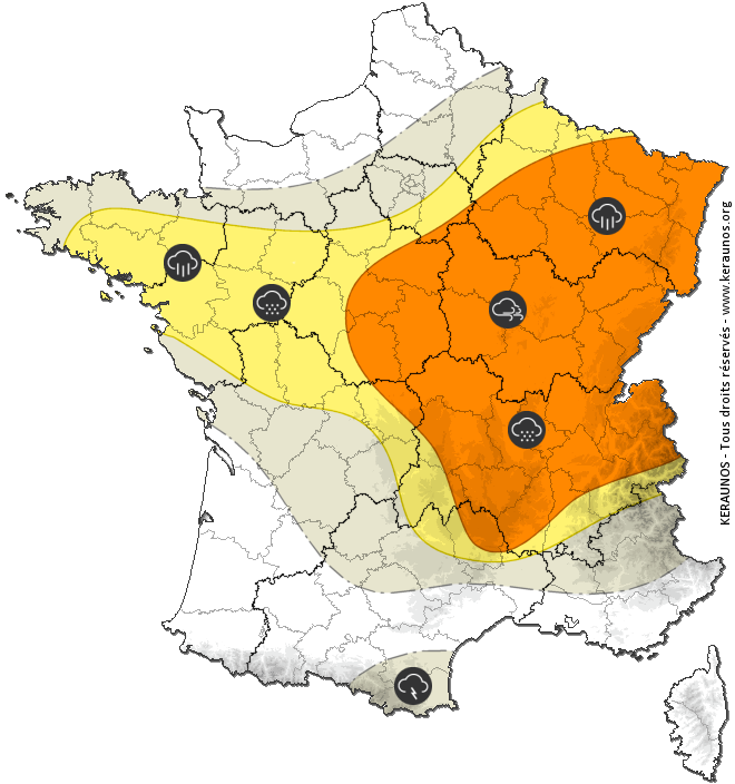 Carte de prévision des orages