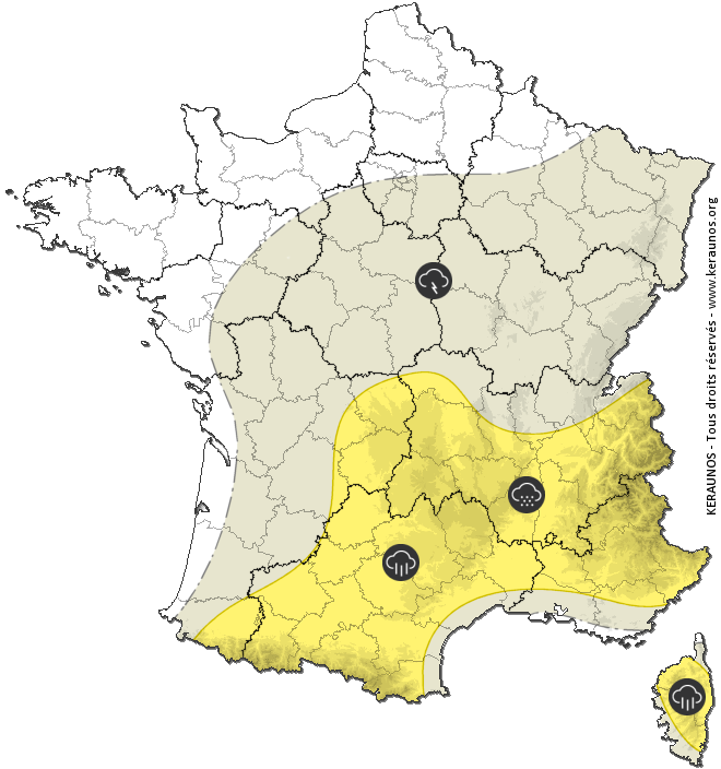 Carte de prévision des orages