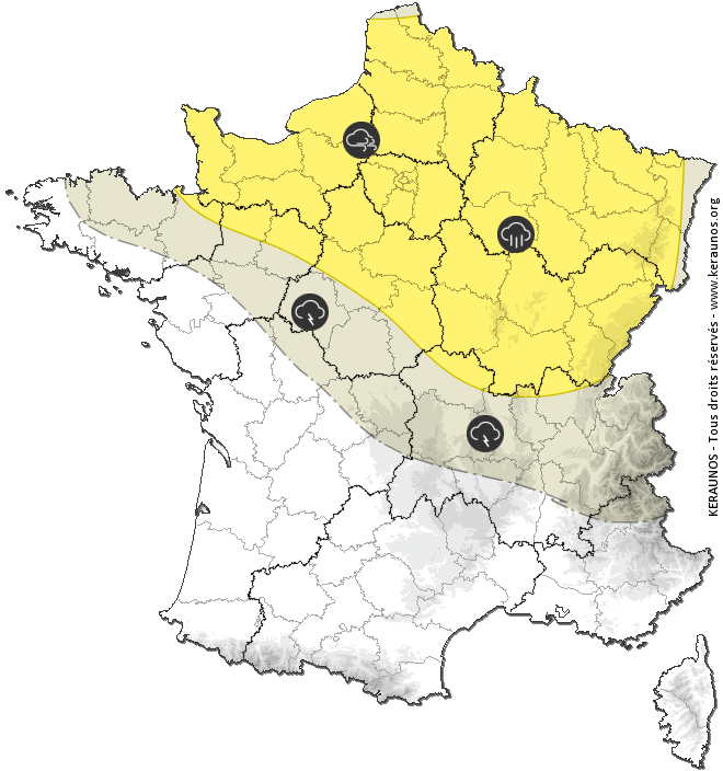 Carte de prévision des orages
