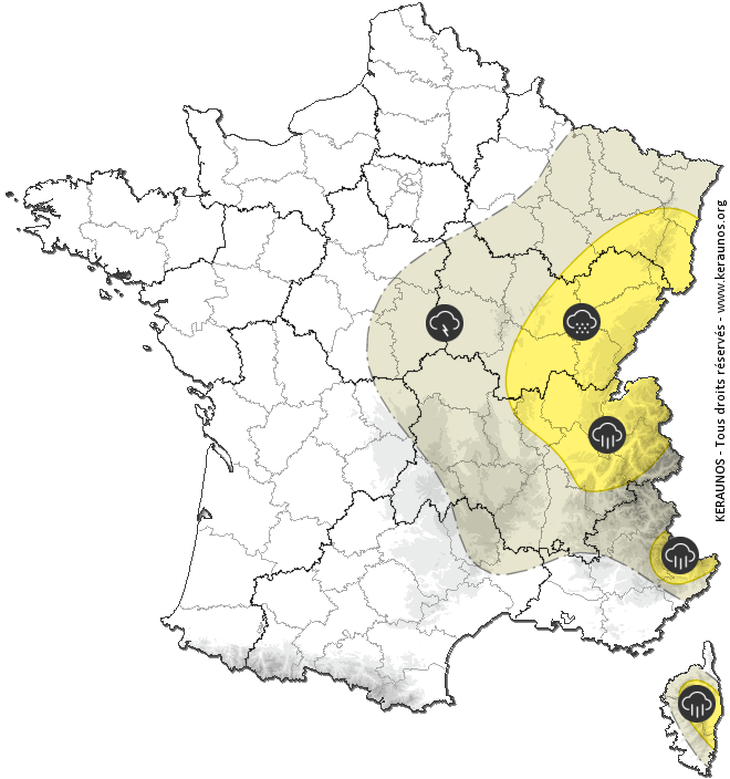 Carte de prévision des orages