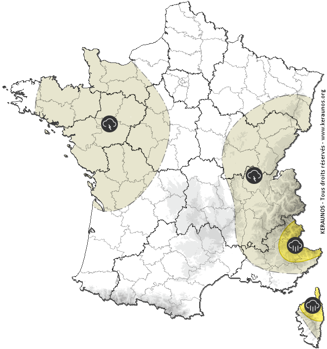 Carte de prévision des orages
