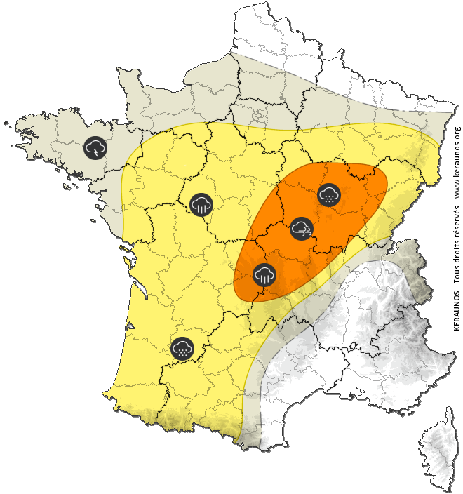 Carte de prévision des orages