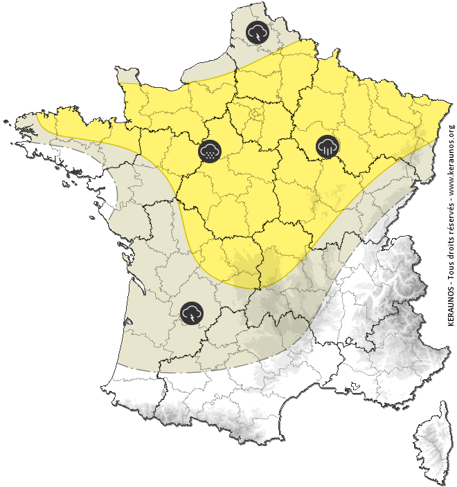 Carte de prévision des orages