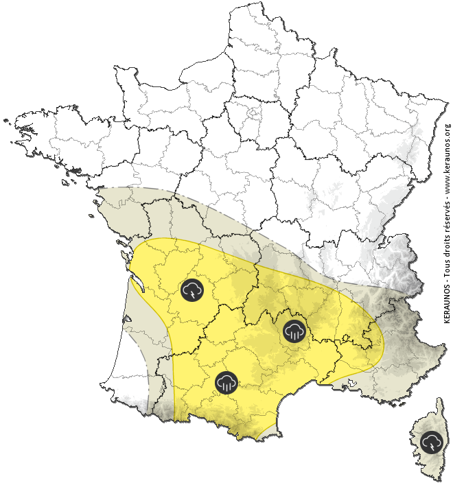 Carte de prévision des orages