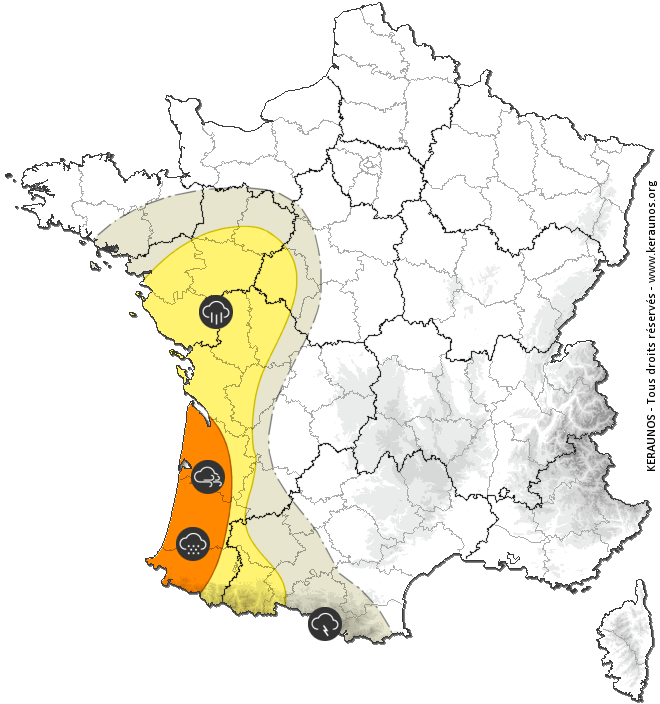 Carte de prévision des orages
