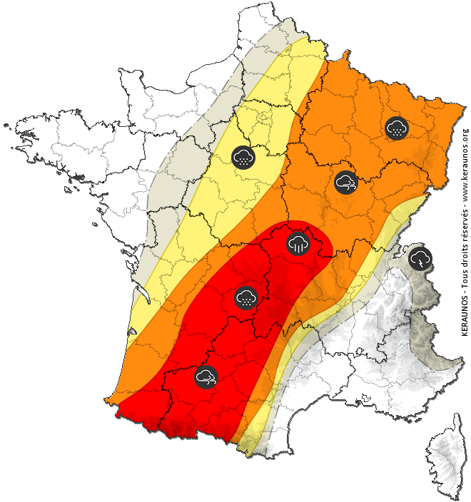Carte de prévision des orages
