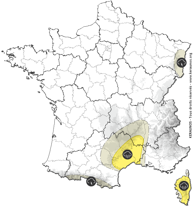 Carte de prévision des orages