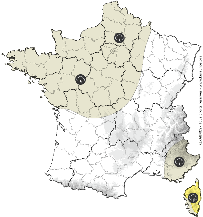 Carte de prévision des orages