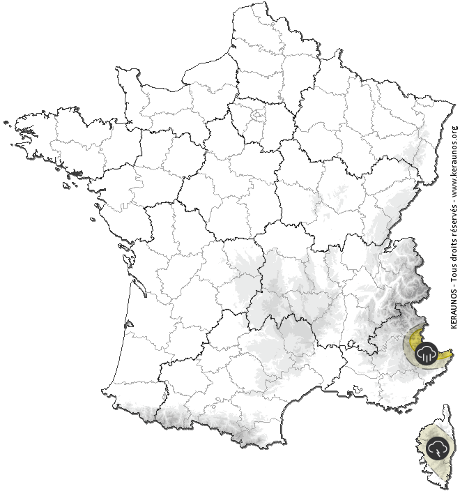 Carte de prévision des orages - Keraunos