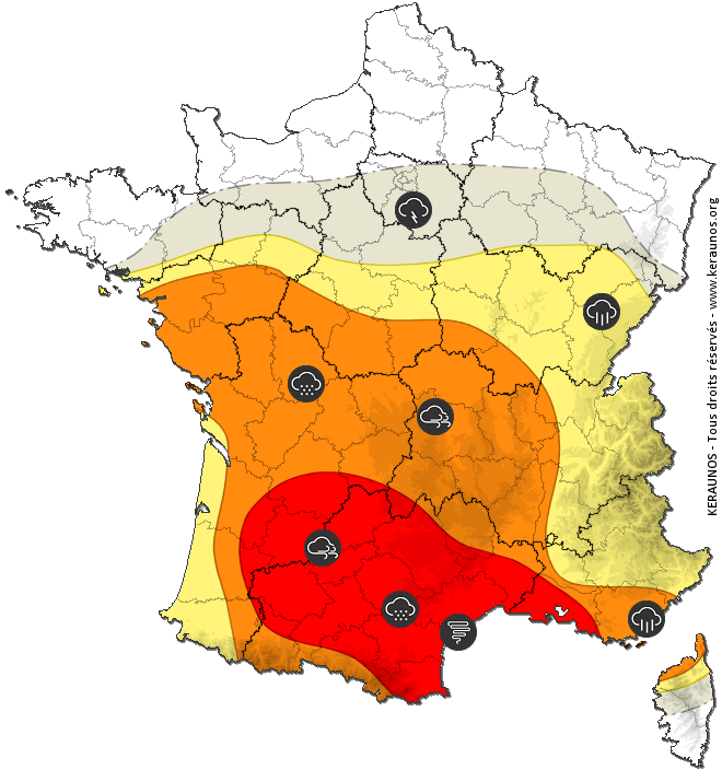 Carte de prévision des orages