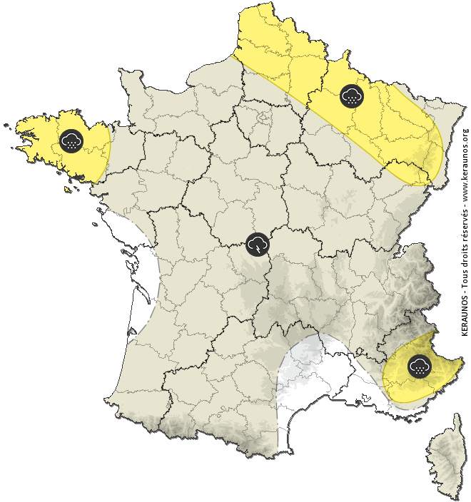Carte de prévision des orages