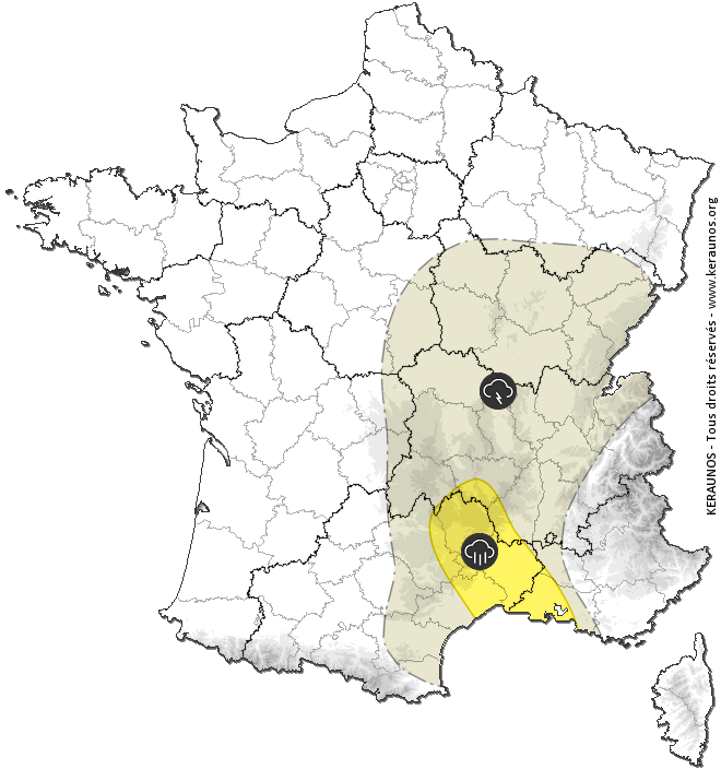 Carte de prévision des orages