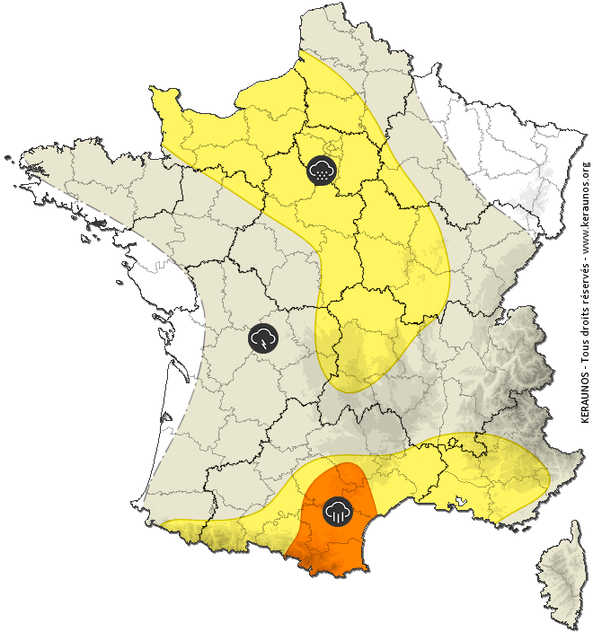 Carte de prévision des orages
