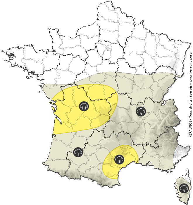 Carte de prévision des orages