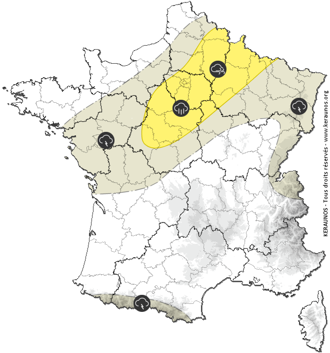 Carte de prévision des orages
