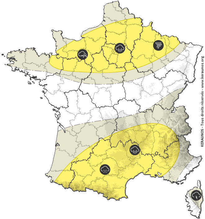 Carte de prévision des orages