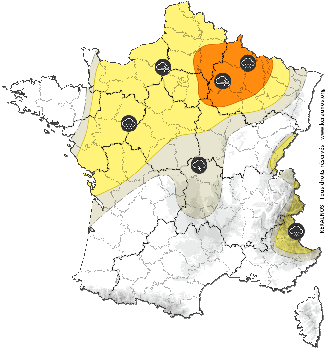 Carte de prévision des orages