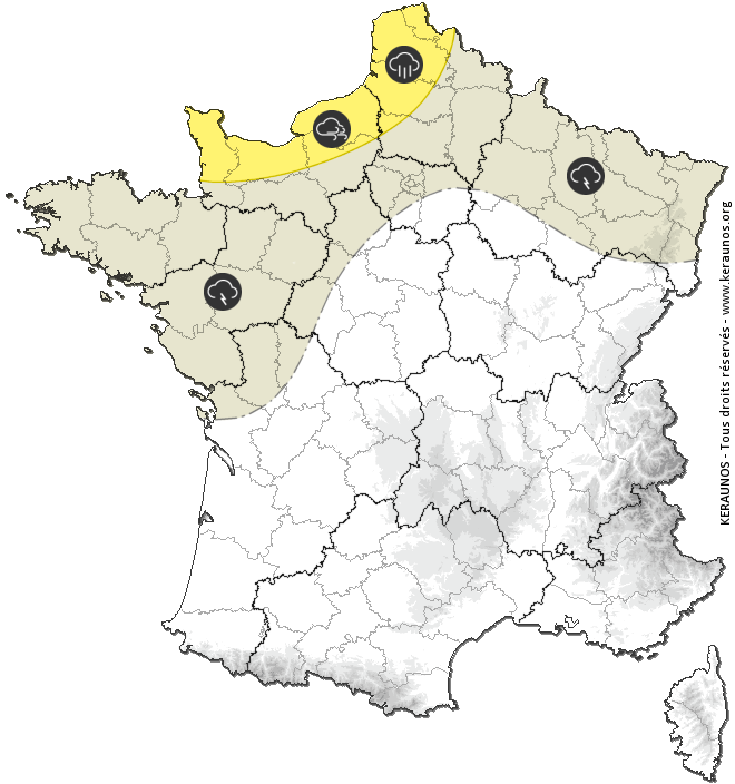 Carte de prévision des orages