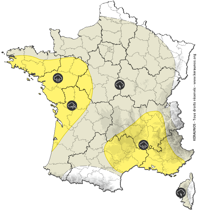 Carte de prévision des orages