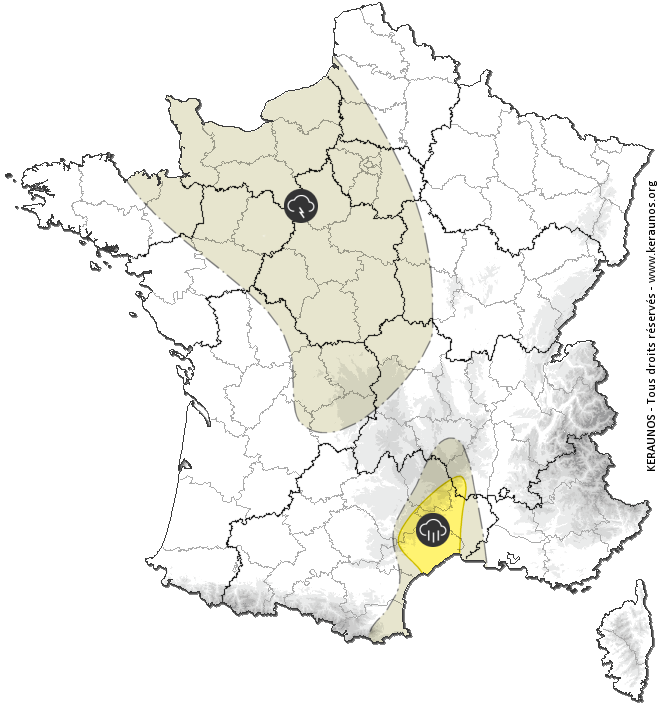 Carte de prévision des orages
