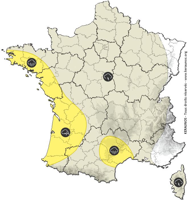 Carte de prévision des orages