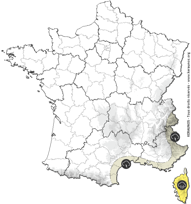 Carte de prévision des orages