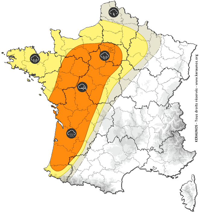 Carte de prévision des orages