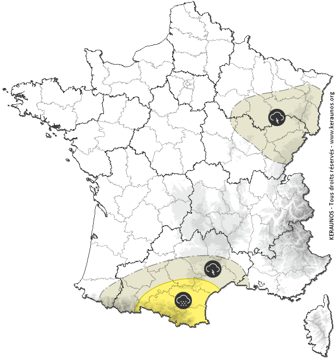 Carte de prévision des orages - Keraunos