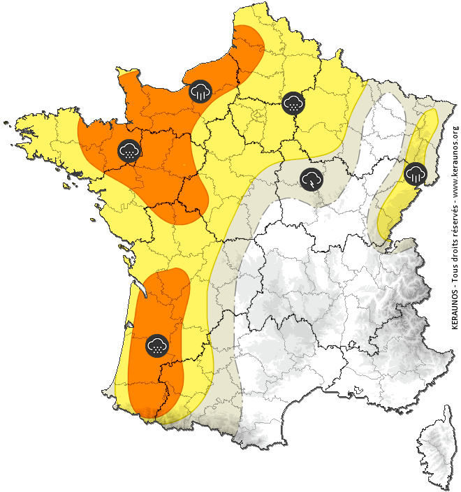 Carte de prévision des orages