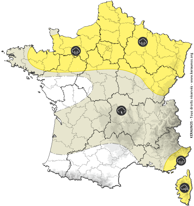 Carte de prévision des orages