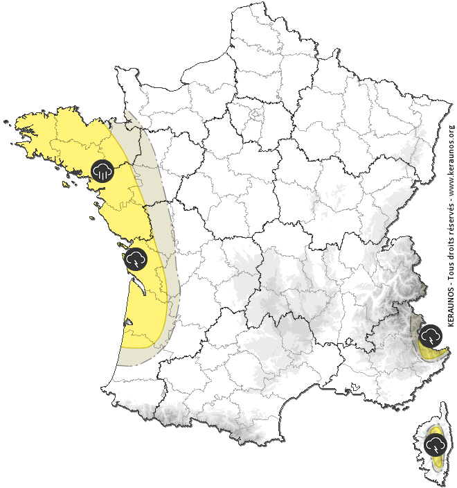Carte de prévision des orages