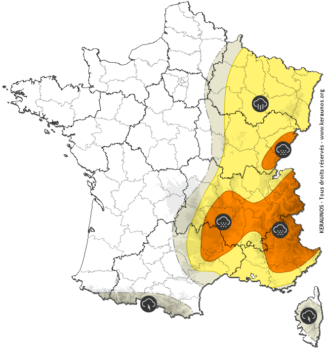 Carte de prévision des orages