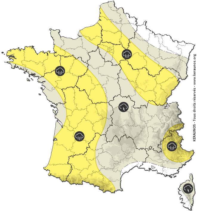 Carte de prévision des orages