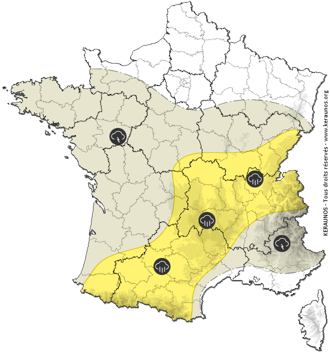 Carte de prévision des orages