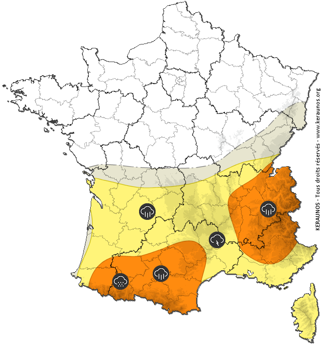 Carte de prévision des orages