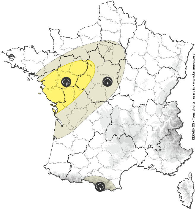 Carte de prévision des orages