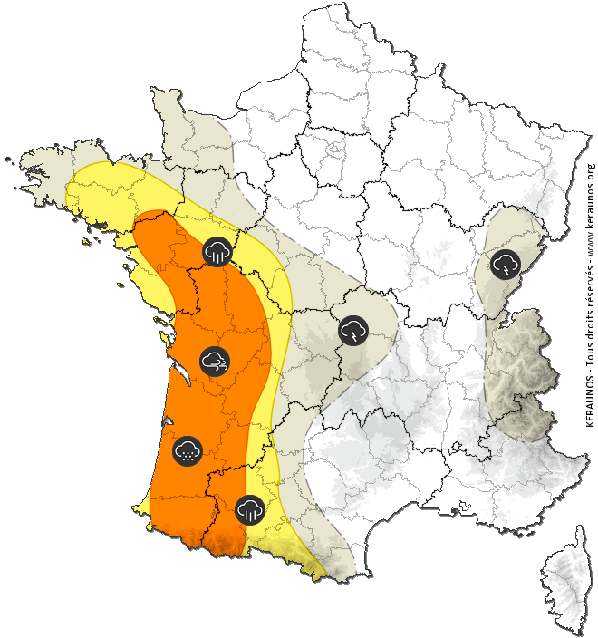 Carte de prévision des orages