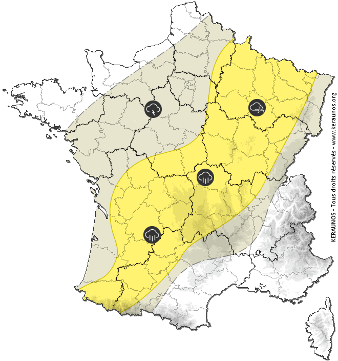 Carte de prévision des orages