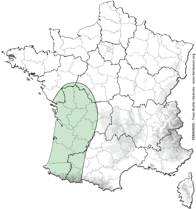 Carte de probabilité d'orage fort