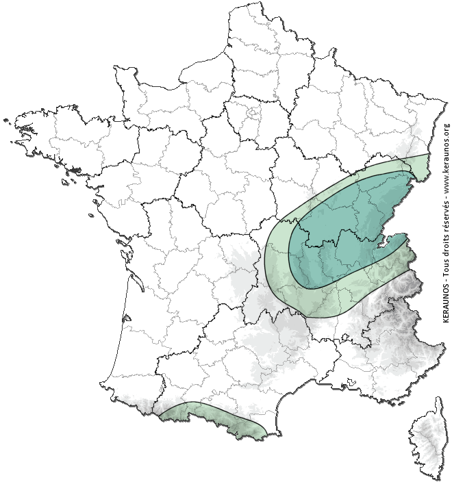 Carte de probabilité d'orage