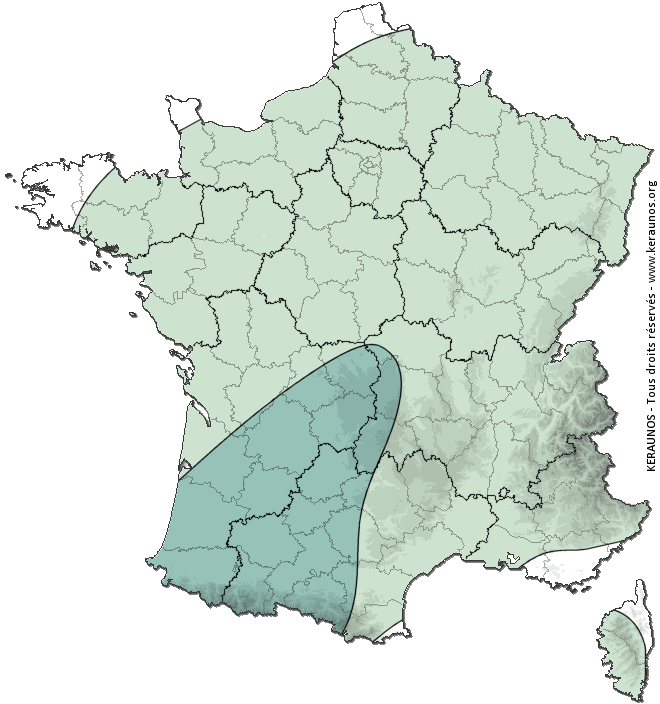 Carte de probabilité d'orage
