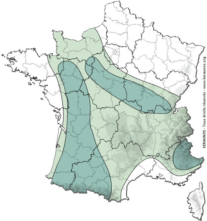 Carte de probabilité d'orage