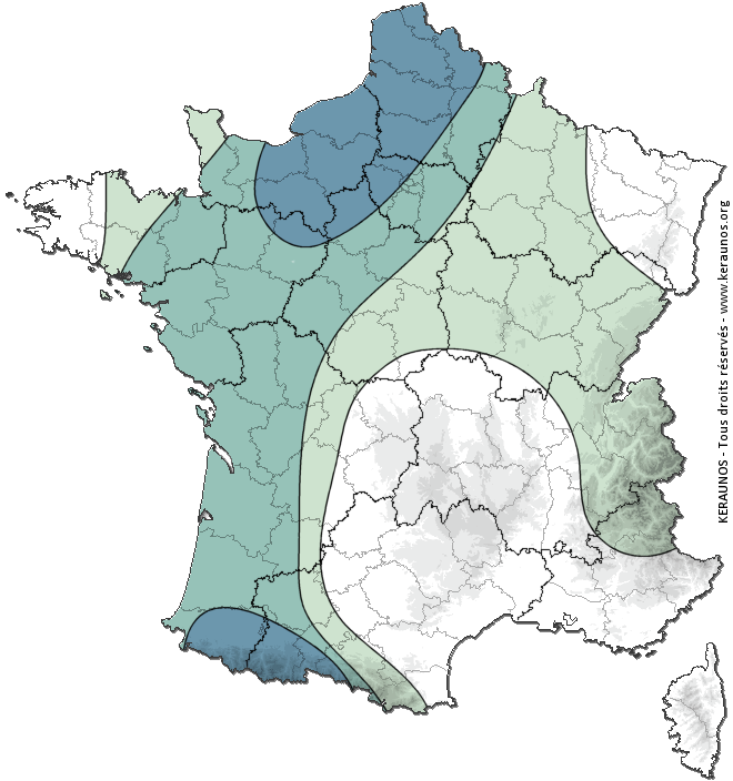 Carte de probabilité d'orage
