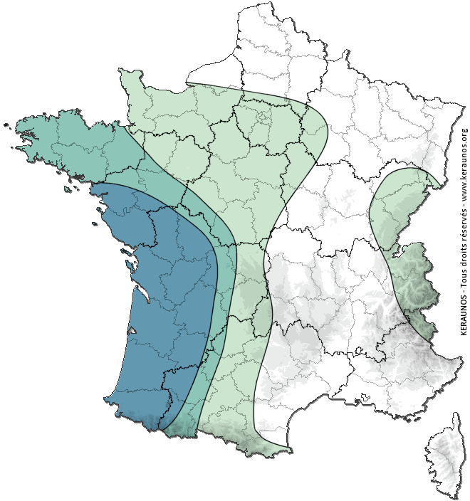 Carte de probabilité d'orage