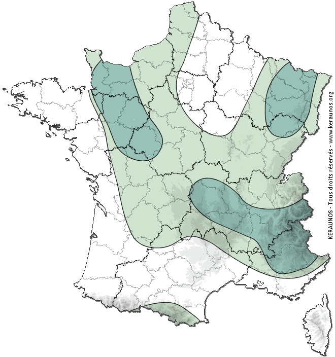 Carte de probabilité d'orage