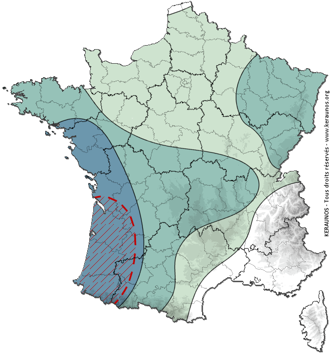 Carte de probabilité d'orage