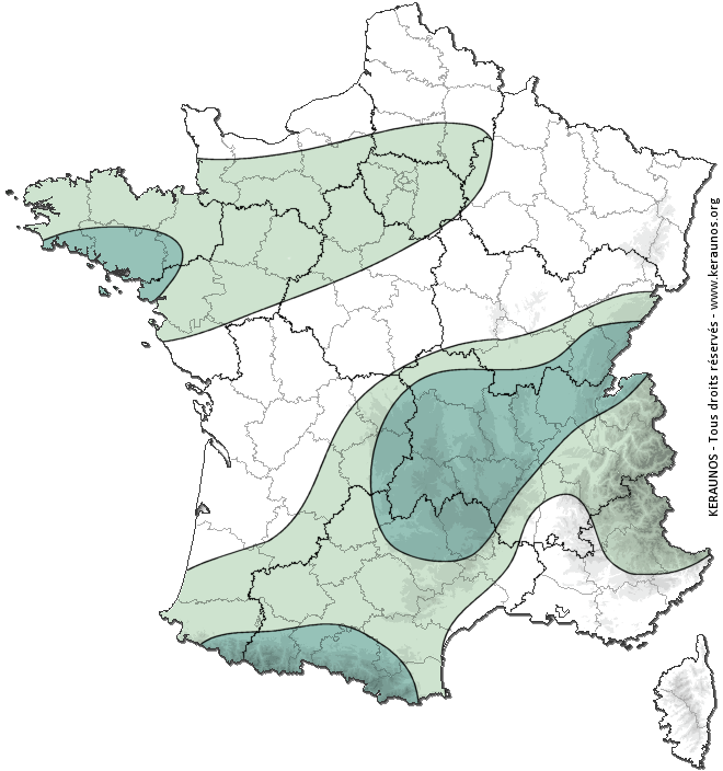 Carte de probabilité d'orage