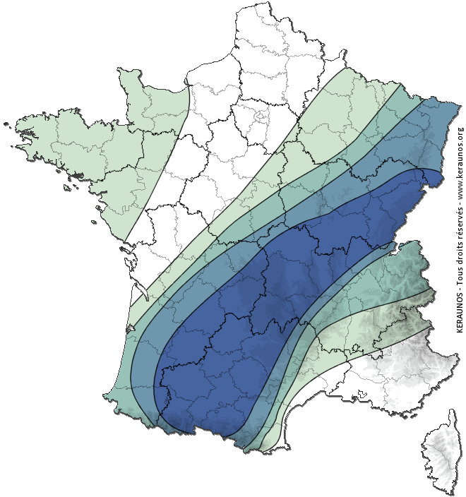 Carte de probabilité d'orage